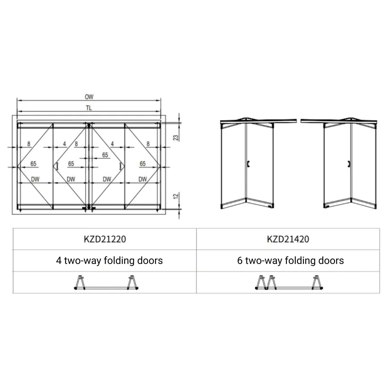 GLASS FOLDING DOOR KZD21 SERIES (2)